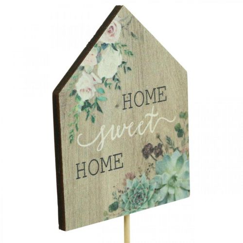 Floristik24 Tacos de flores madera Home Sweet Home decoración 6.5x7.5cm 18uds