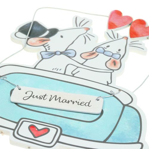 Floristik24 Colgante Deco "Just Married" 30cm x 17cm 2pcs