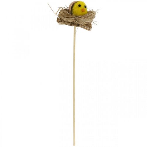 Artículo Tapón decorativo pollitos en el nido Decoración de Pascua para pegar Ø6cm 6 uds