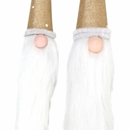 Floristik24 Juego de tapones de madera Gnomo con barba de rama natural Ø3 / 3.2cm L44 / 59cm 2pcs