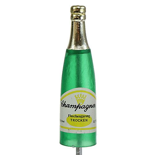 Artículo Enchufe botellas de champán marrón, verde, amarillo 7.5cm L28.5cm 12pcs