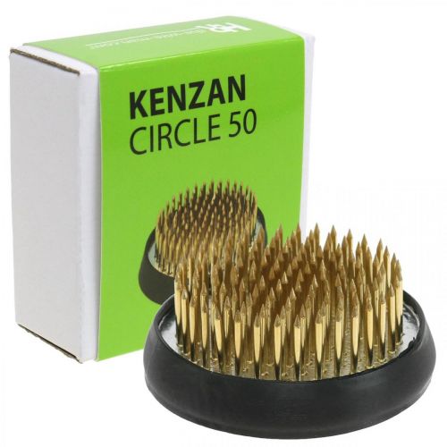 Artículo Erizo, Kenzan, Ikebana, base de metal plateado, redondo Ø5cm