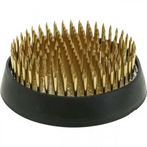 Floristik24 Erizo enchufable Kenzan erizo flor redondo latón plateado Ø60mm