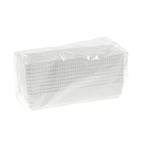Floristik24 Bandeja de enchufe espuma húmeda 23 x 8 x 4,5 blanco 10 piezas