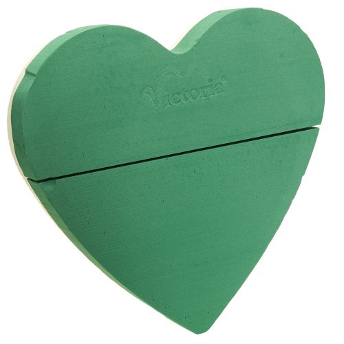 Corazón de espuma floral grande espuma floral húmeda verde 48cm 2 uds