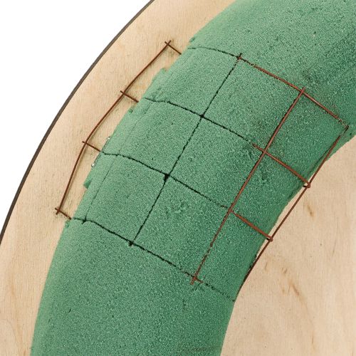 Artículo Corona de espuma floral tabla de madera espuma floral húmeda 38cm 2 piezas