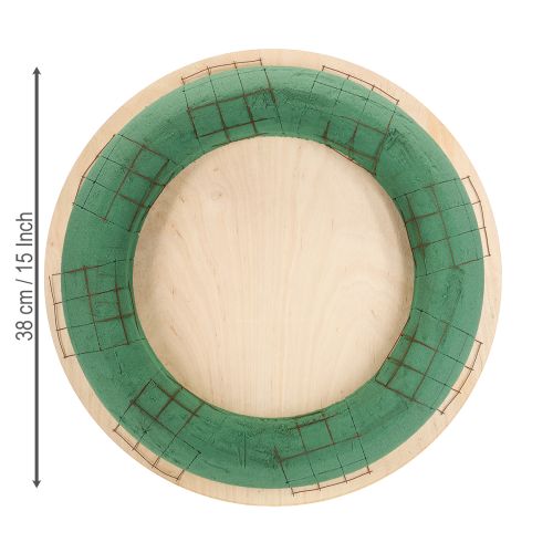Artículo Corona de espuma floral tabla de madera espuma floral húmeda 38cm 2 piezas