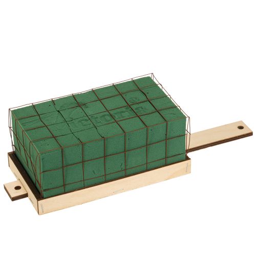 Floristik24 Ladrillo de espuma floral Florette Eco base de madera 18×10cm