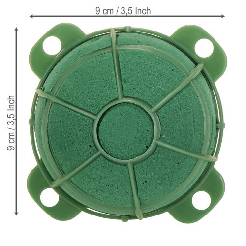 Artículo Soporte redondo de espuma floral para decoración de flores, Ø9cm, H5cm, 4 unidades