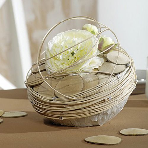 Artículo Bola de espuma floral bola enchufable gris Ø12cm 6 piezas