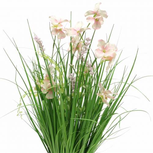 Floristik24 Ramo de pie Deco con flores de pradera rosa artificial 51cm