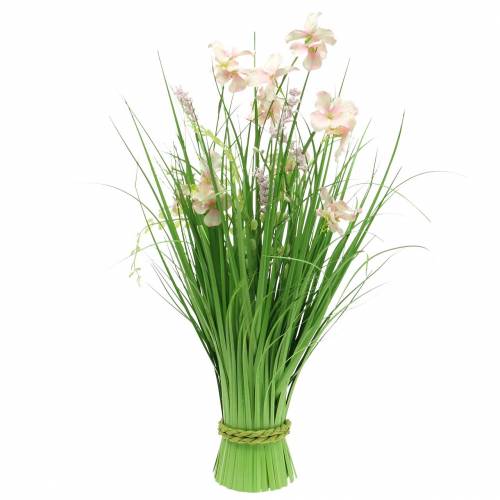 Ramo de pie Deco con flores de pradera rosa artificial 51cm