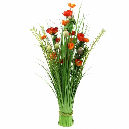 Floristik24 Ramo decorativo de pie amapola artificial naranja Al77cm