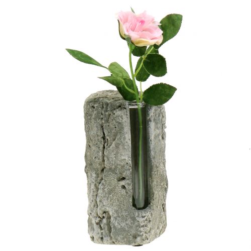 Floristik24 Florero de hormigón con tubo de ensayo H15cm 3pcs