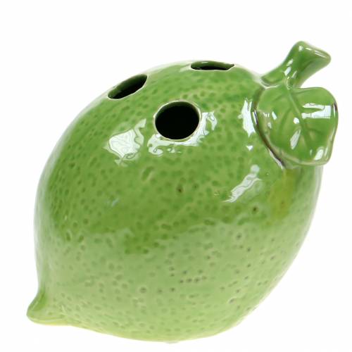 Floristik24 Jarrón de gres Verde Lima Limón 15cm