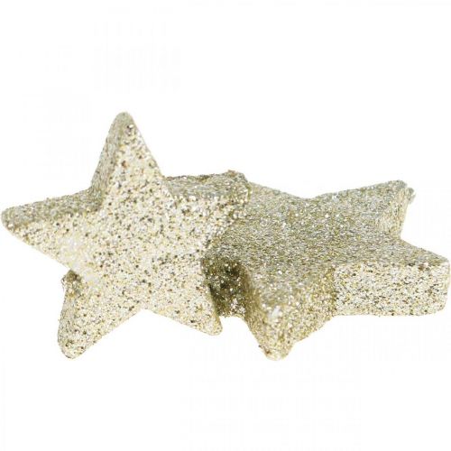 Floristik24 Adorno scatter Adorno scatter navideño estrellas doradas Ø4/5cm 40p