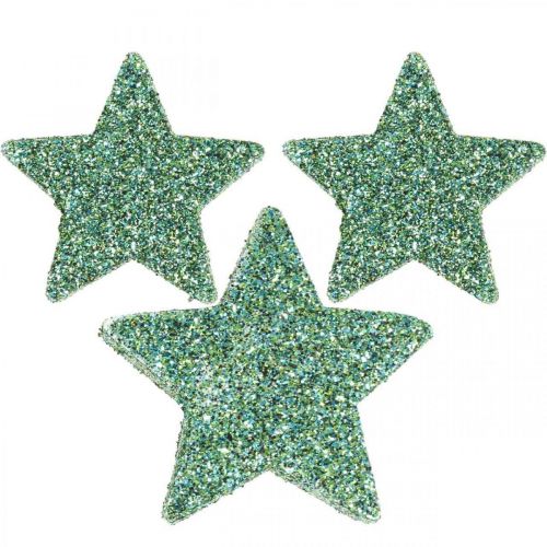 Floristik24 Scatter decoración estrellas de Navidad scatter estrellas verde Ø4/5cm 40p