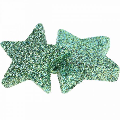 Artículo Scatter decoración estrellas de Navidad scatter estrellas verde Ø4/5cm 40p