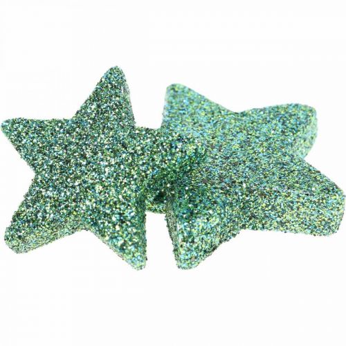 Floristik24 Decoración dispersa Estrellas navideñas estrellas dispersas verde Ø4/5cm 40 piezas