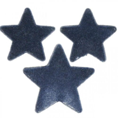 Floristik24 Adornos navideños dispersos, estrellas dispersas, azul Ø4/5cm 40 piezas