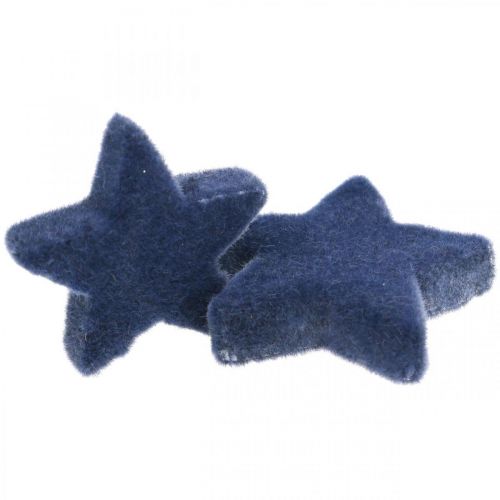 Floristik24 Adornos navideños dispersos, estrellas dispersas, azul Ø4/5cm 40 piezas