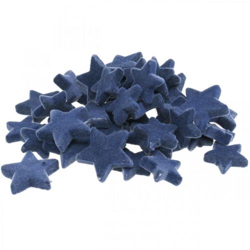 Floristik24 Adornos navideños dispersos, estrellas dispersas, azul Ø4/5cm 40 piezas