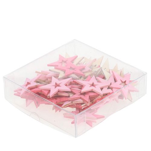 Floristik24 Estrellas para esparcir rosa, rosa, natural 4cm 72 piezas