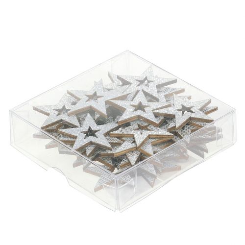 Floristik24 Estrella decorativa plateada para esparcir 4cm 48uds