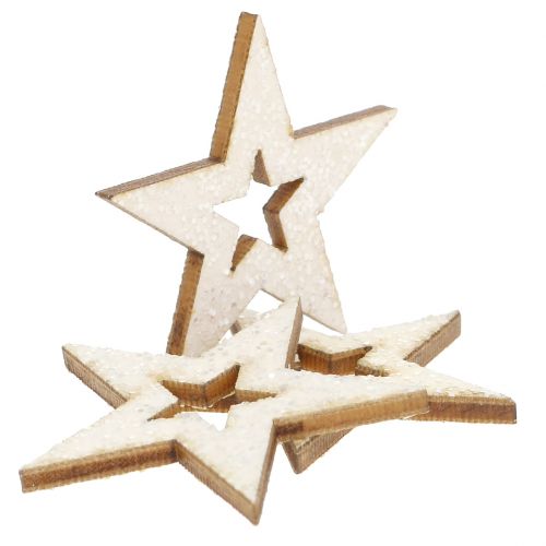 Artículo Estrella para decorar con purpurina 4cm 72pcs