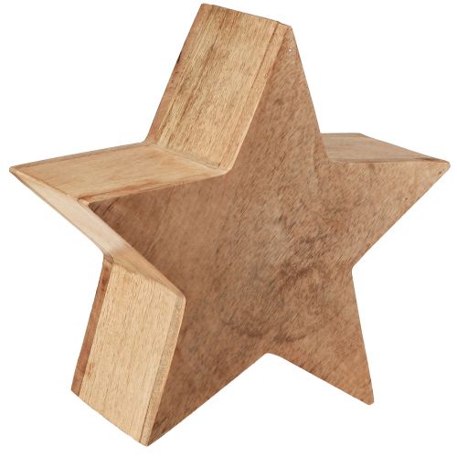 Artículo Estrella decorativa mesa de madera decoración mango madera de pie natural Ø24cm