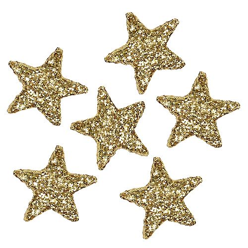 Floristik24 Star glitter 1,5cm para dispersar oro 144pcs