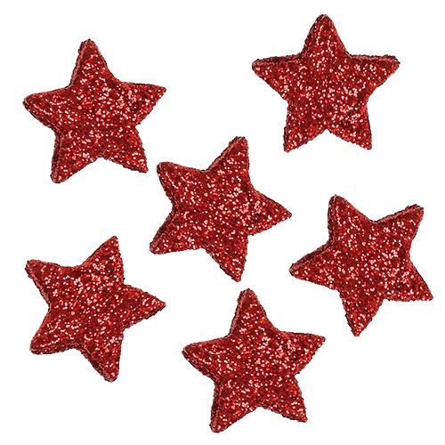 Floristik24 Star Glitter 1,5cm para espolvorear rojo 144ud