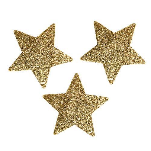 Floristik24 Estrellas oro 6.5cm con mica 36pcs