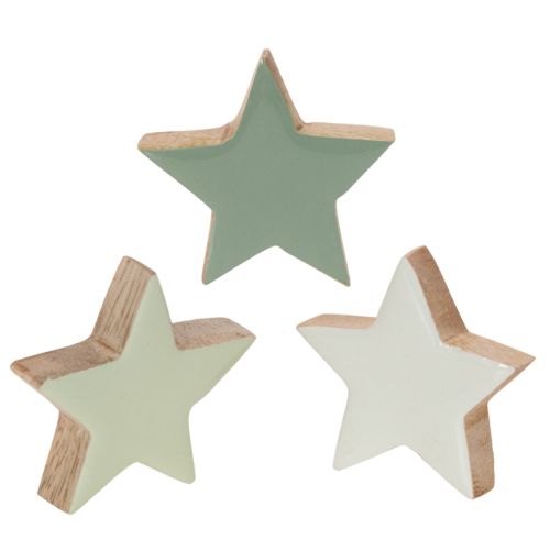 Juego de estrellas decorativas de madera para mesa y alféizar, 5 cm, 9 piezas