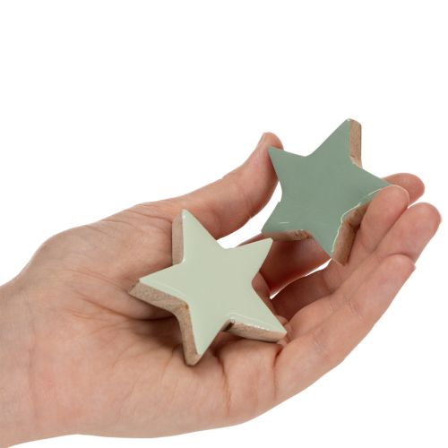 Juego de estrellas decorativas de madera para mesa y alféizar, 5 cm, 9 piezas | Floristik24.es
