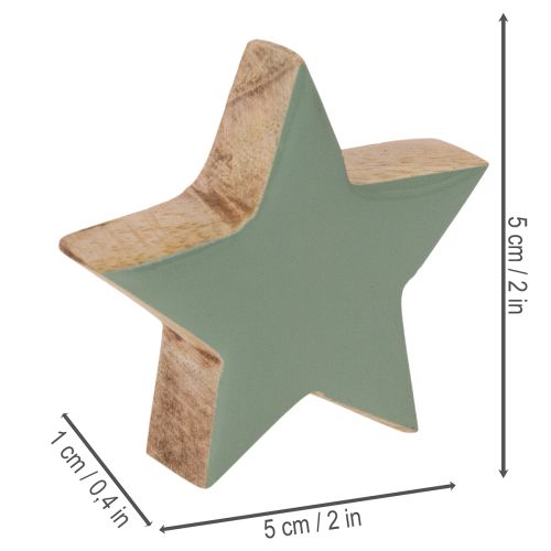 Juego de estrellas decorativas de madera para mesa y alféizar, 5 cm, 9 piezas | Floristik24.es