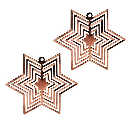 Floristik24 Estrella metal cobre 6cm 24pcs