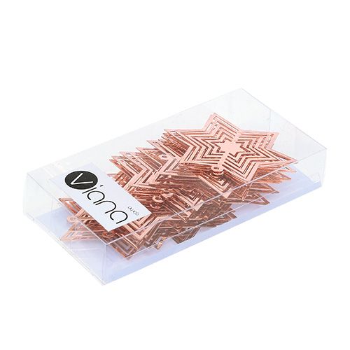 Floristik24 Estrella metal cobre 6cm 24pcs
