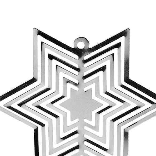 Floristik24 Estrella metal plata 6cm 24pcs