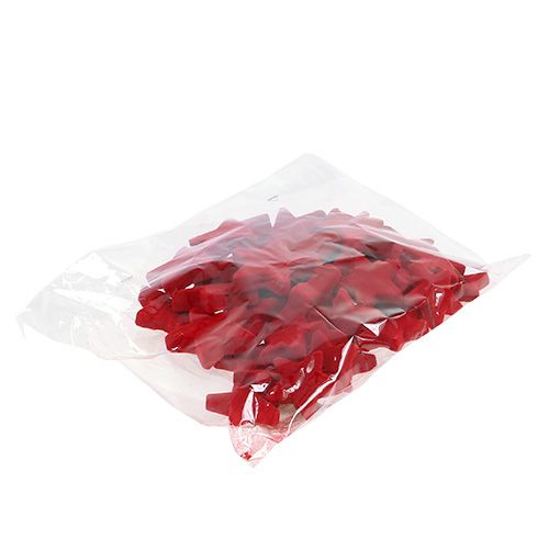 Floristik24 Star mix rojo flocado 4-5cm 40pcs