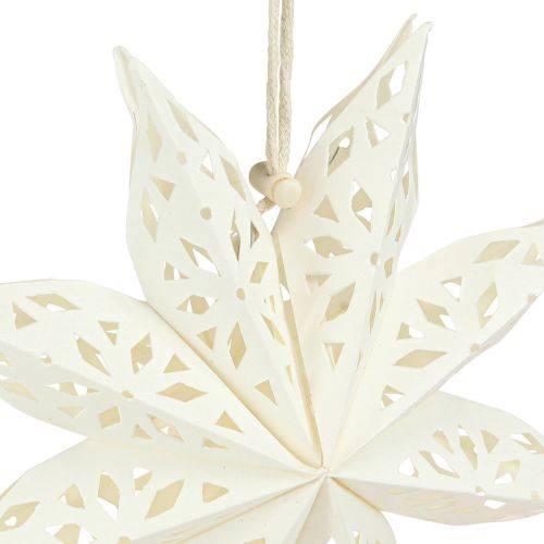 Artículo Papel decorativo para colgar copos de nieve estrella en blanco Ø20cm 6 uds.