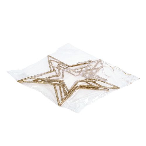 Floristik24 Juego de estrellas para colgar oro, mica 17-32cm