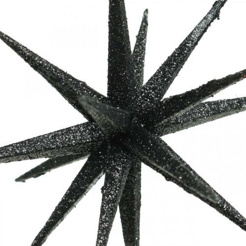 Artículo Adorno navideño estrellas para colgar negro Ø15cm 4uds