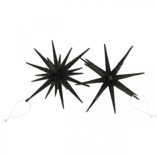 Floristik24 Adorno navideño estrellas para colgar negro Ø15cm 4uds