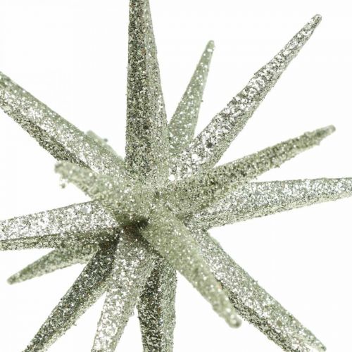 Floristik24 Adorno navideño estrella para colgar champán Ø15cm 4pcs