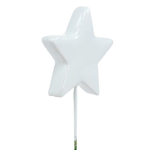 Artículo Estrella en el cable 5cm blanco 48pcs