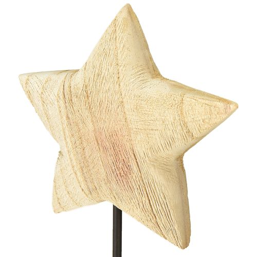 Artículo Estrella de madera, decoración de mesa de pie con estrella de madera natural H42cm