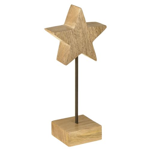 Estrella de madera natural estrellas de madera para colocar de pie H23cm 2 uds