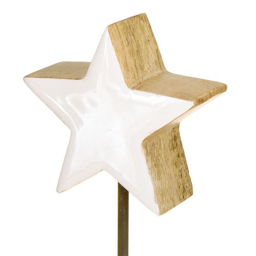 Artículo Estrella de madera blanca estrellas de madera para colocar de pie H23cm 2 uds