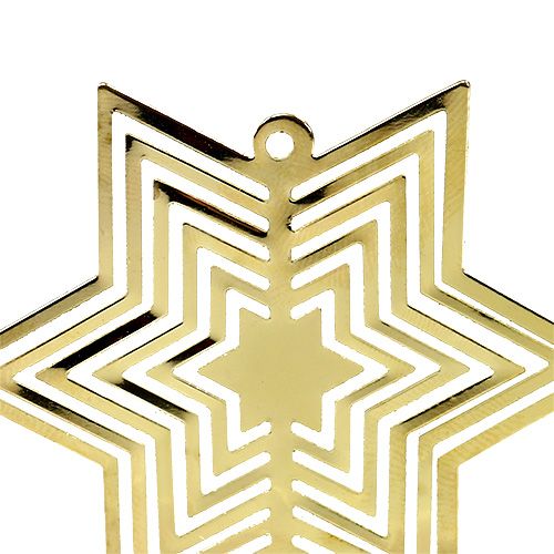 Artículo Estrella de metal dorado 6cm 24pcs